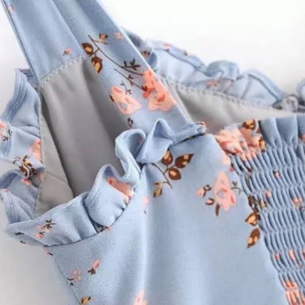 REFORMATION Nikita Blue Midi Dress Avignon Floral - Picture 10 of 16